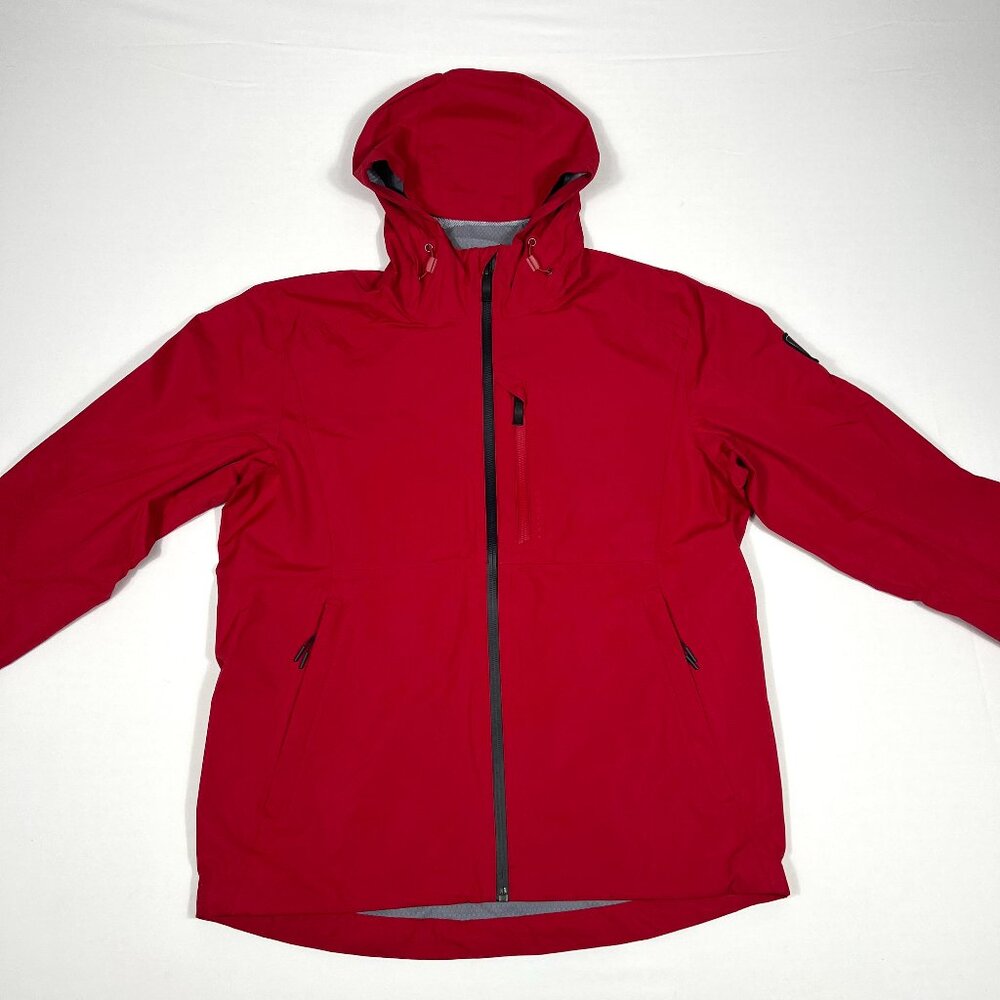 Chick fil A Team Member Jacket Womens S Red Rain Jacket Hood Oobe Workcore